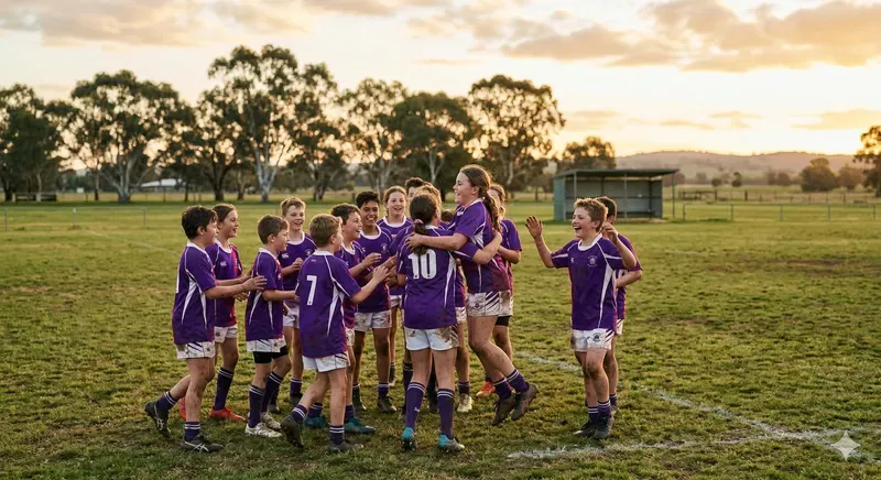 Junior Phantoms players celebrating on the field